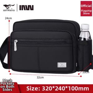 SEPTWOLVES | New Oxford Cloth Mens Crossbody Bag