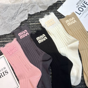 ต้น ฤดูใบไม้ร่วง ผู้หญิง นุ่ม ถุงเท้ารูตัวอักษรยาง สไตล์เกาหลี แฟชั่นผ้าฝ้าย กีฬาแนวตั้ง ลายทาง ถุงเท้า