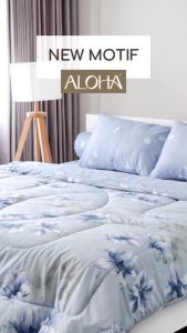 Live Fash Sale - Bedcover Set Aloha King 180x200x20 Fitted - Motif Polos Embossed