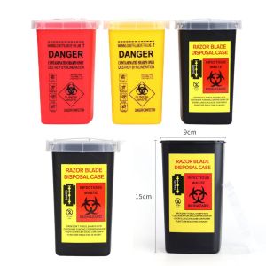 1L Plastic Sharps Container for Tattoo Needles Tattoo Medical Plastic Sharps Container Needle Disposal Waste Box Black/Red
