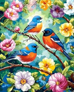 Bộ Tranh Sơn Dầu Kỹ Thuật Số Huacan Hummingbird - Tranh Tô Màu Theo Số DIY Tranh Nghệ Thuật Động Vật Chim Hoa Trang Trí Tường Phòng Khách Đồ Thủ Công Giảm Stress