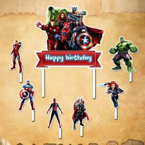 Cake Topper Avengers happy birthday hiasan kue ulang tahun