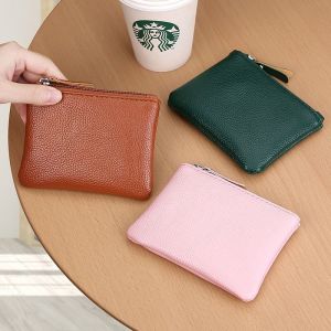 กระเป๋าสตางค์ผู้หญิงแบบซิปบางเฉียบขนาดเล็กพกพาสะดวก กระเป๋าสตางค์แบบหนัง PU ลายลูกกวาด สไตล์หวานๆ กระเป๋าสตางค์แบบทันสมัย