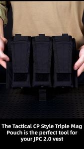 IDOGEAR Tactical Triple Mag Pouch Panel for 5.56 Mag Carrier MOLLE CP STYLE Flip Cover Pouch for AVS JPC2.0 Tactical Outdoors Sports Bag 35106