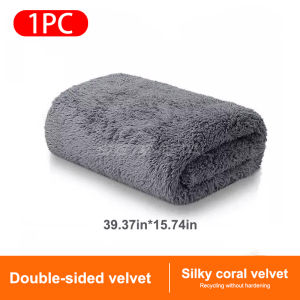 SEAMETAL 40X100CM Car Wash Towel Coral Velvet Microfiber Cleaning Cloth No Hemming Thickened Soft High Absorbent Washing