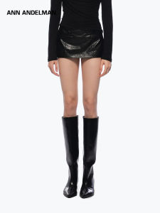 ANN ANDELMAN | Crocodile Pattern Wrinkled Hugging Mini Skirt