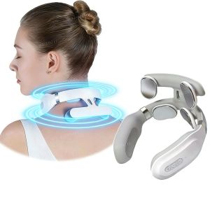 Neck Massage Machine 4 Head And Neck Protection Heating Machines Breathing Light Vibration Compress Cervical Spine Machine