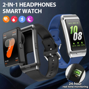 LIGE New 2 in 1 Smart Watch with Earbuds Smartwatch Android iOS TWS Earphone Bluetooth Call Heart Rate Health Monitor Sport Band