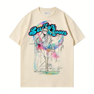 Bandai | Japanese Anime Girl Warrior Shui Bingyue Transforms Into A T-shirt with Popular Instagram and Pure Cotton Short Sleeved Shirt