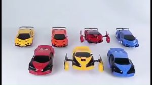 Rechargeable Deformation Remote Control Car 2 in 1 Dynamic Deformation Car Robot Car Kereta Kontrol Mainan Deformation Car Deformation Sports Car Model Action Doll Boy Toy Kereta Kontrol Mainan