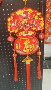 Khánh Treo Tết Túi Tiền Con Ngựa Cây Táo Đỏ - Dây Treo Trang Trí Cửa Decor Nhà Cửa Đính Đá Kim Sa Sang Trọng