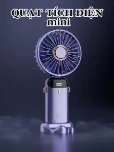 ⚡Miễn Phí Vận Chuyển⚡ Quạt Mini Cầm Tay Tích Điện N15Pin Sạc 10.000mAh5 Tốc Độ Gió Đèn LED Hiển Thị