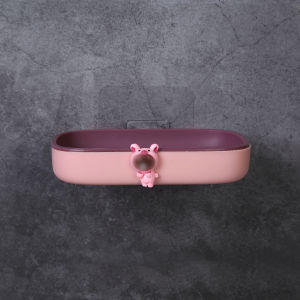Large Size Wall-Mounted Soap Dish Draining No-Punching Cartoon New Model Cute Storage Luxury Style Soap Holder Bathroom Organizer