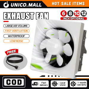 COOL POWER 6/8/10/12" Household Silent Ventilating Fan Bathroom Shutter Kitchen Exhaust Fan