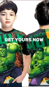 Kids round neck Polyester T-shirt 3-11 years old