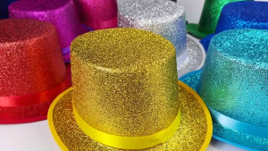Blingbling Fedora Cap 13cm High Hat Gentleman Jazz Hat Halloween Hat For Circus Performance