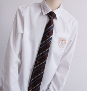 Áo Sơ Mi Dài Tay Màu Trắng Chính Hiệu Mùa Thu Cho Học Sinh Áo Khoác Ngoài Thêu Phong Cách Trường Học Của Yanshuxi