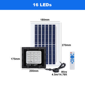 Parkson | Đèn LED Năng Lượng Mặt Trời Bằng Silicon Đa Tinh Thể Đèn Pha Sân Vườn Ngoài Trời Có Thể Điều Chỉnh Độ Sáng IP65 Cầu Thang Chống Nước Chiếu Sáng Tường Chạy Bằng Năng Lượng Mặt Trời