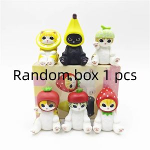 In Stock Mofusand Cute Cat Wearing Rabbit Head Cover Blind Box Handmade Model Toy Doll Desktop Ornament Healing Gift