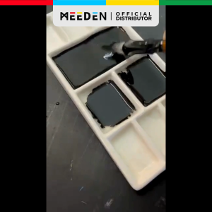 MEEDEN 9-Well Rectangle Ceramic Paint Palette – Ergonomic Porcelain Compact Lightweight Mixing Tray