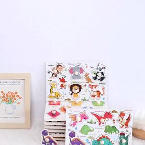 Mainan Edukatif Anak Puzzle Knob Kayu Wooden Edukasi Pengenalan Gambar Angka Hewan Transportasi Buah Karakter Lucu