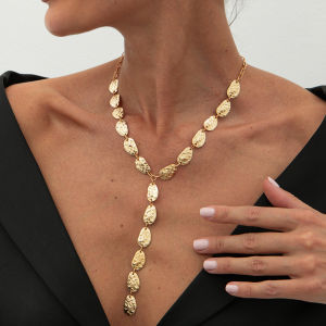 IngeSight.Z Vintage Irregular Baroque Y-shaped Necklace Women 2025 Simple Geometric Pendant Necklace Daily Jewelry Accessories