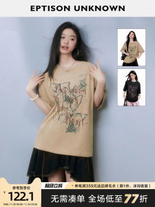 EPTISON Womens Short Sleeve T-Shirt Cotton Pure Loose Fashion Unique Print Summer New Style American Retro Sweet And Spicy