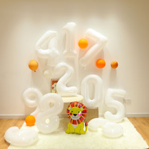 32 inch WHITE （0-9）number balloon wedding decoration balloon children birthday decoration aluminum film balloon party supplies festival partyneeds birthday decor anniversary balloon partysupplies events decor DIY