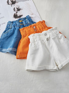 Fashionable Summer Denim Shorts for Girls Stylish Versatile Cotton Kids Jeans Casual mid Waist Elastic Band A-Line Skirt