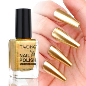 8ml GOLD METALLIC เล็บ Bright โลหะกระจกเล็บยาวนานHigh Shine เล็บ Lacquers Quick-DRY เล็บ Art
