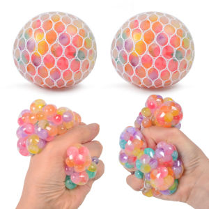 1/3pcs The Rainbow Bead Pressure Reducing Ball Squishy Fidget Toys Funny Stress Reliever Reduce Pressure Prop for and Adults