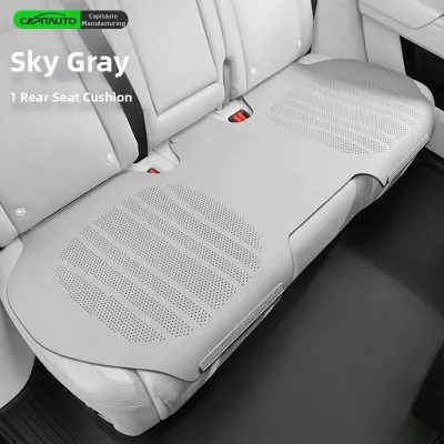 CapitAuto | Porous Ventilated Rear Car Seat Cushion Leather Three-piece Set