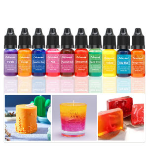 Ready Stock 10ml Epoxy Resin Pigment Liquid Candle Dye Aromatherapy Candle Color set Essence Soy Wax Dye For UV Handmade