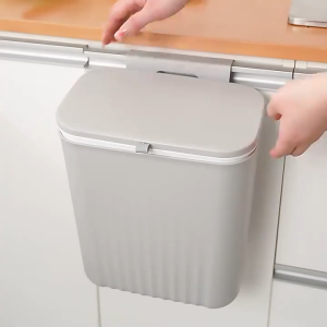 【SG stock】Kitchen Bin with Lid 9LHanging Kitchen Dustbin hanging bin Hanging Rubbish Bin with Lid Dustbin Waste Bin Trash Bin Garbage Bin Recycling Bin Kitchen Rubbish Bin
