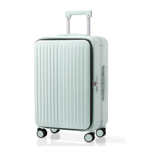 Lanbo New Arrival Luggage Womens Front Open Cover Trolley Case 20-Inch Boarding Travel Luggage Universal Wheel 24-Inch Suitcase with Combination Lock