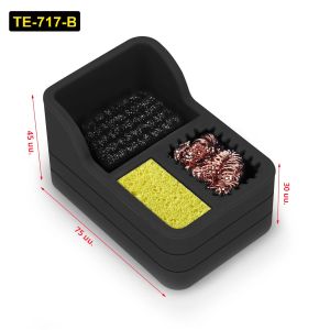 Toolour Solder Tip Cleaner น้ํายาทําความสะอาดหัวแร้ง ฟองน้ําบัดกรีและขนทองเหลืองและแปรงเหล็กทําความสะอาดหนาแน่นในที่ใส่ซิลิโคน