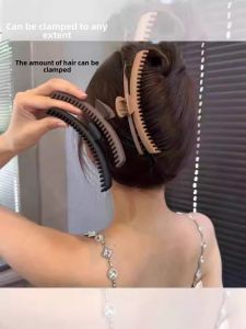 Pure Color Frosted Grip Dense Gear 2024 New Arrival Retro Hair Clip Back Head Shark Clip Large Size Plate Hair Claw Headdress