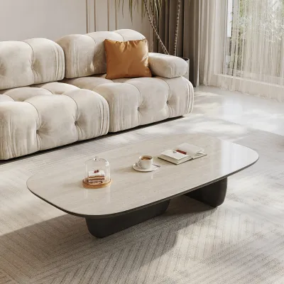 GOOFANSER | Retro Minimalist Stone Coffee Table