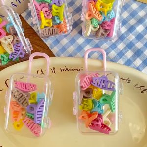 Bayar Di Tempat - Set Jepitan Rambut 10 PCS / Mini Cute Hair Clip Ombre Free Box / Aksesoris Rambut dengan Keranjang