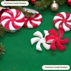 20pcs Christmas Candies Ornaments Candy Cane Lollipop Swirl Hanging Pendant Peppermint Sweet Decorations