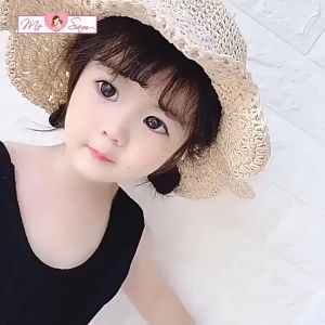 Mũ cói cho bé từ 2-6 tuổi rộng vành viền ren dễ thương  che nắng Shop Mẹ Sam