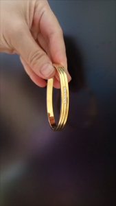 Vòng Tay Titan Nữ Mạ Vàng Đính Sọc Đính Xoàn Nhỏ [Trang sức MiJ]