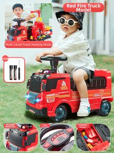 Educational Fire Truck Toy Spray Water Ride-On Simulation
