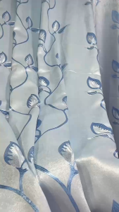 1panel Fashion Curtain Suitable For Living Room Bedroom Kitchen Bathroom Home Decor Room Decor Premium Leaf Embroidered Grommet Curtains .