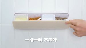 BOSSLU Tempat Bumbu Gantung Dinding Dapur Storage Box Buka Tutup 11KL18