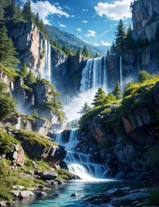 500/1000/1200/2000PCS Jigsaw Puzzle Waterfall Mountain Landscape Nature Art For Adults Great Choice For Weekend Family Fun