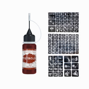 Long-Lasting Temporary Tattoo Inks with 3 Tattoo stickers KitFreehand Painting Gel for Makeup Trend Party Tattoos for Face Body