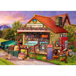 Jigsaw Puzzles for Adults 1000 Pieces Country Store Interlock Perfectly Letter on Back No Dust Home Decor Birthday Party Gift