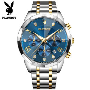 PLAYBOY watch for men 100% original waterproof chronograph luminous moon phase fashion diamond dial with gift box