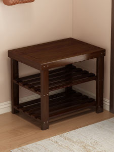 Stool Shoe Rack บันไดแบบเรียบง่ายไม้เนื้อแข็ง ชั้นวางรองเท้ารูปทรงยาวแบบเรียบง่ายสำหรับประตู